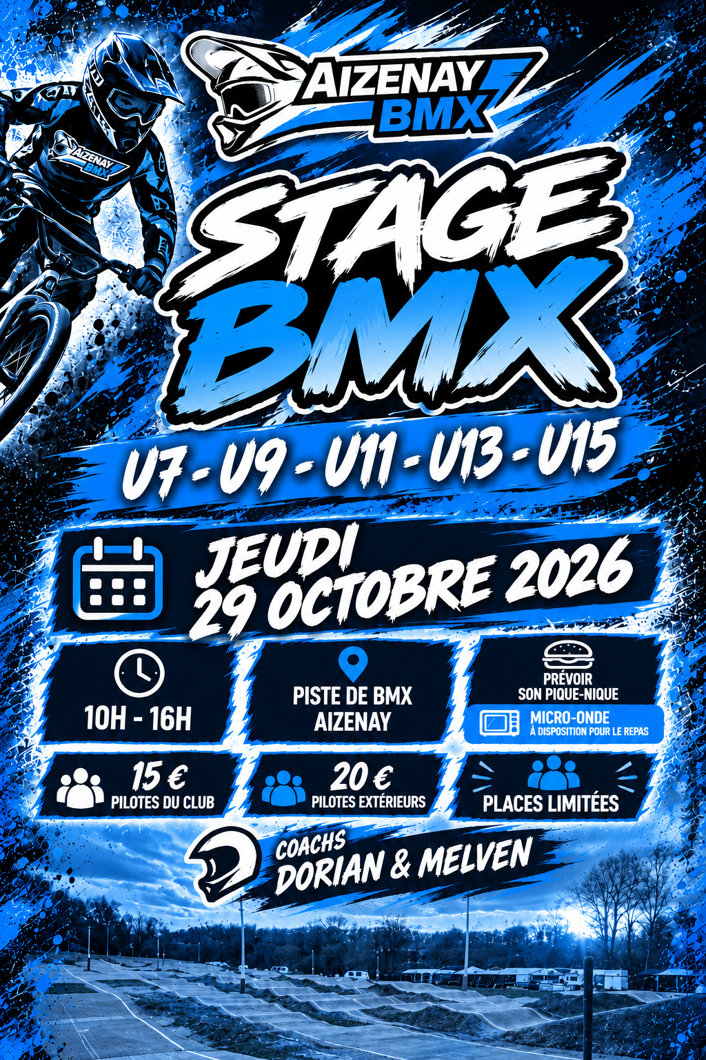 Affiche BMX Aizenay en bleu et noir